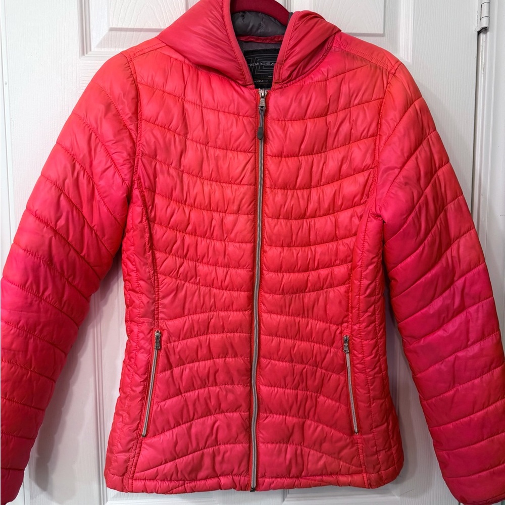 Tek Gear Women's Puffer Jacket - Vibrant Orange/Pink